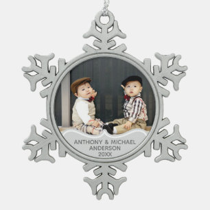 TWINS First Christmas PHOTO Ornament Babys