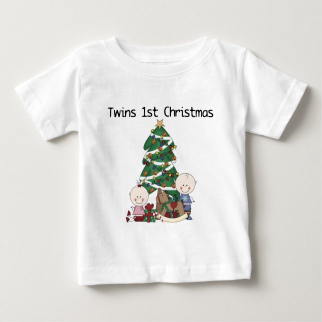 Twins First Christmas Tshirts and Gifts (Front)