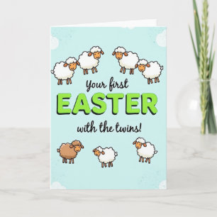 Twins First Easter Greeting Card