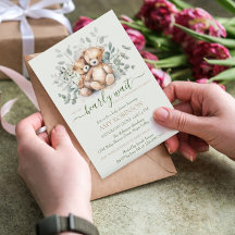 Twins Gender Neutral Teddy Bear Boho Baby Shower