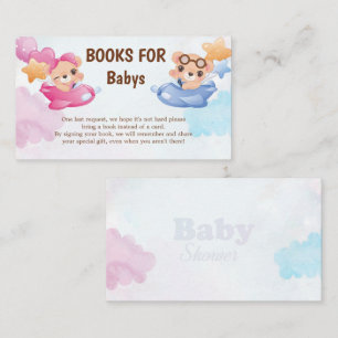 Twins Girl Boy Bear Aeroplane Baby Shower Enclosure Card