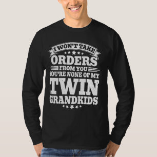 Twins Grandpa Grandma of Twin Grandkids T-Shirt