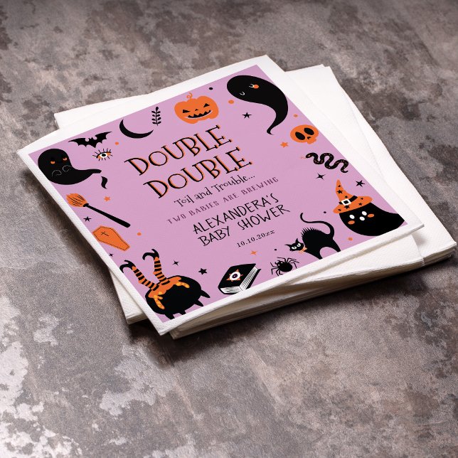 Twins Halloween Baby Shower Napkin (Creator Uploaded)