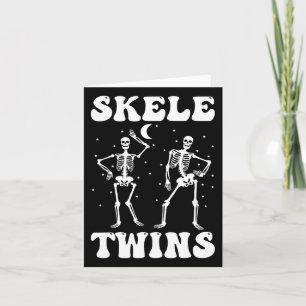 Twins Halloween Matching Skeletwins Funny Dancing Card