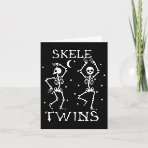 Twins Halloween Matching Skeletwins Funny Dancing Card