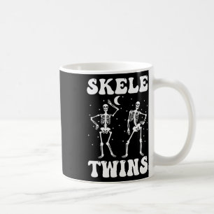 Twins Halloween Matching Skeletwins Funny Dancing Coffee Mug
