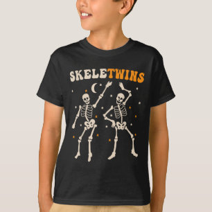 Twins Halloween Matching Skeletwins Funny Dancing  T-Shirt