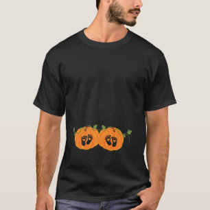 Twins Halloween Pregnancy Twins Pumpkin Pregnant C T-Shirt