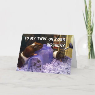 TWINS HAMSTER HUMOR=EASY TO BE YOUR TWIN CARD