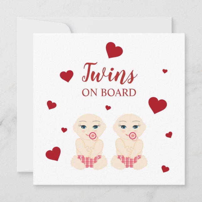 Twins Illustration in Red Design (Front)