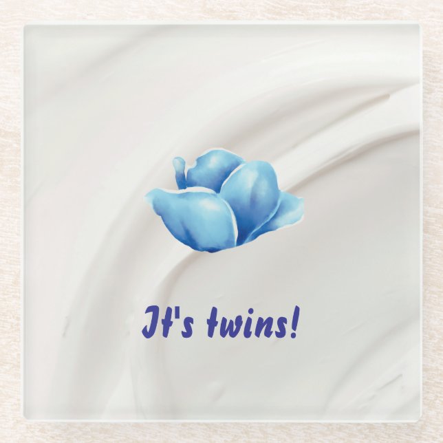 Twins in Bloom  Glass Coaster (Front)