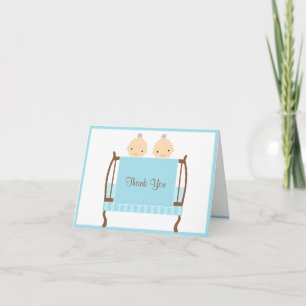 Twins in Blue Crib Note Cards