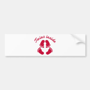 Twins inside baby feet bumper sticker