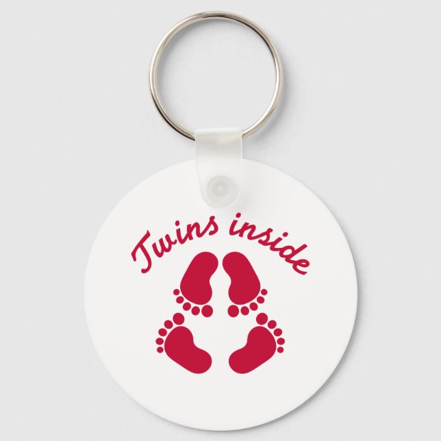 Twins inside baby feet key ring (Front)