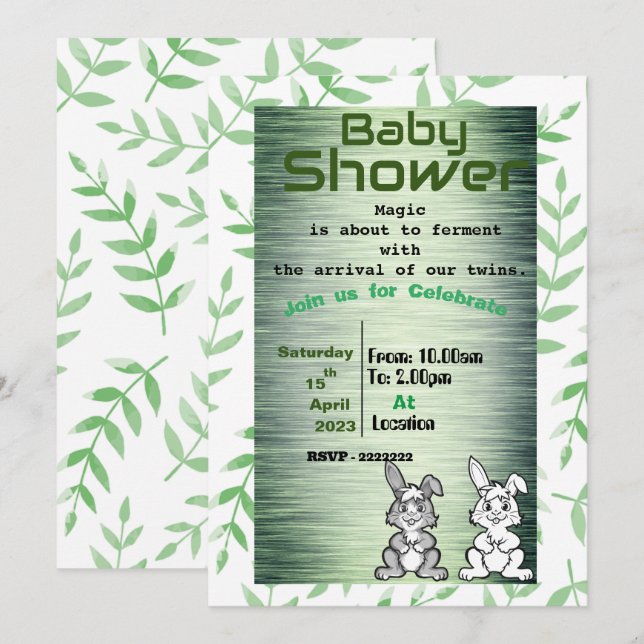 Twins Invitation (Front/Back)