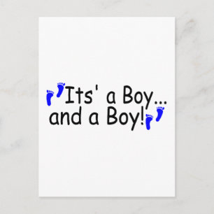 Twins Its a Boy and a Boy Postcard