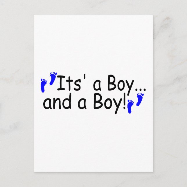 Twins Its a Boy and a Boy Postcard (Front)