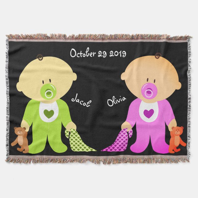 Twins Keepsake Throw Blanket (Front)