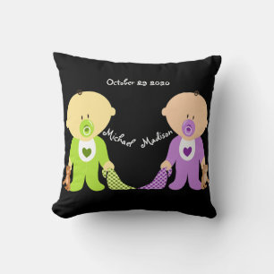 Twins Keepsake with both names Cushion