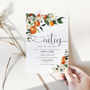 Twins Little Cuties baby shower invitation