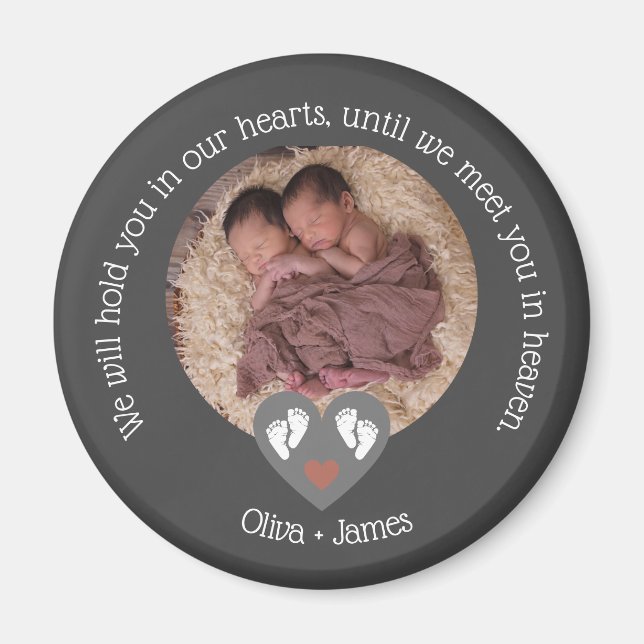 Twins Miscarriage Baby Loss Memorial Stillbirth Magnet (Front)