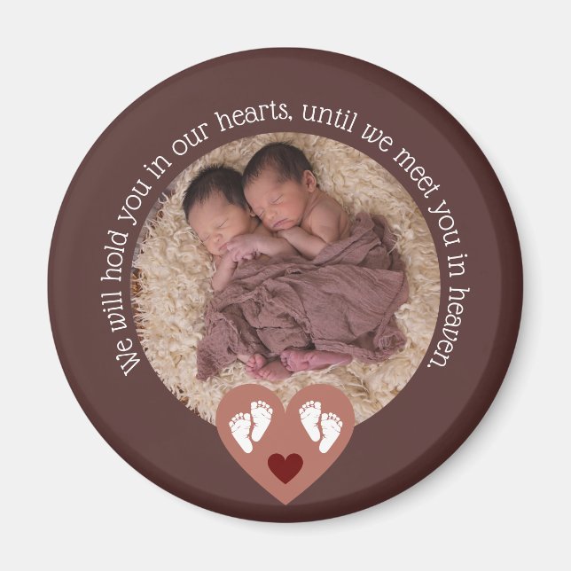 Twins Miscarriage Baby Loss Memorial Stillbirth Magnet (Front)