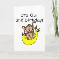 Twins Monkey Boy and Girl 2nd Birthday