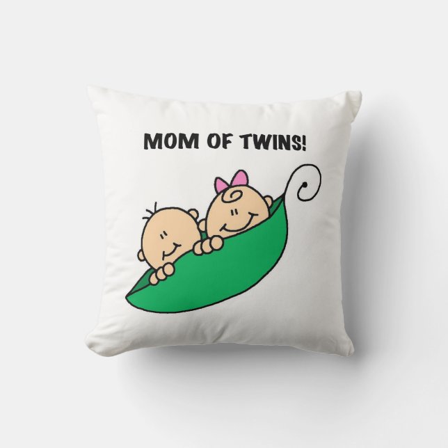 Twins Mum- Peas in a Pod Gifts Cushion (Front)