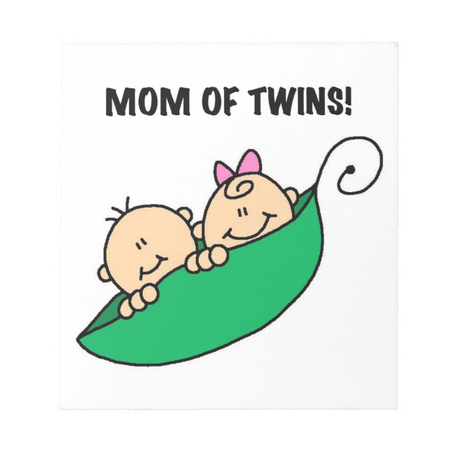Twins Mum- Peas in a Pod Gifts Notepad (Front)