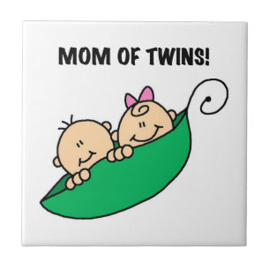 Twins Mum- Peas in a Pod Gifts Tile