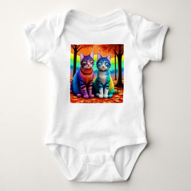 Twins of Cats Digital Art-56467 Baby Bodysuit (Front)