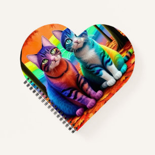 Twins of Cats Digital Art-56467 Notebook