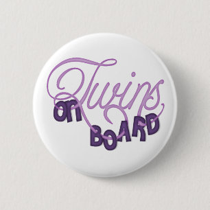 Twins On Board 6 Cm Round Badge