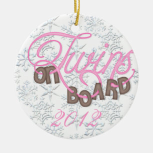 Twins On Board Christmas Ornament