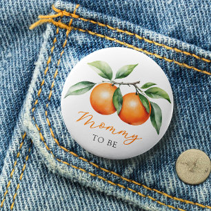 Twins Orange Baby Shower Mommy to Be 3 Cm Round Badge