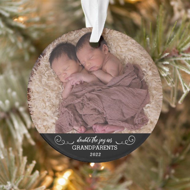 Twins Our First Christmas As Grandparents Ornament (Tree)