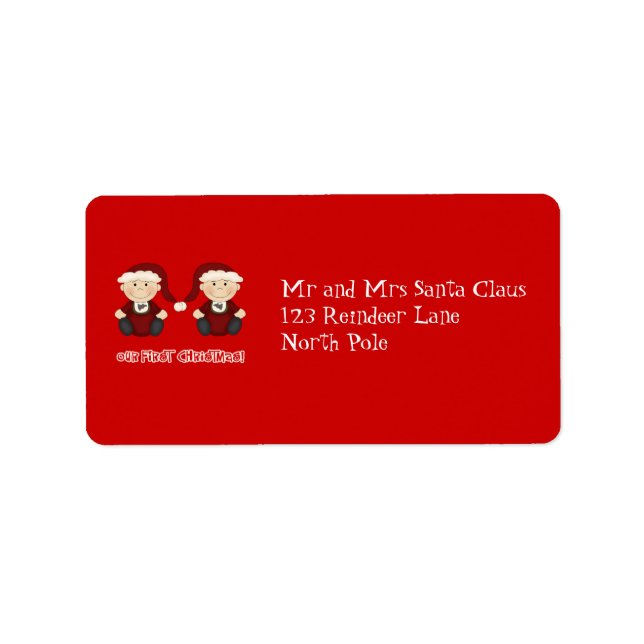 Twins:  Our First Christmas Customisable Label (Front)