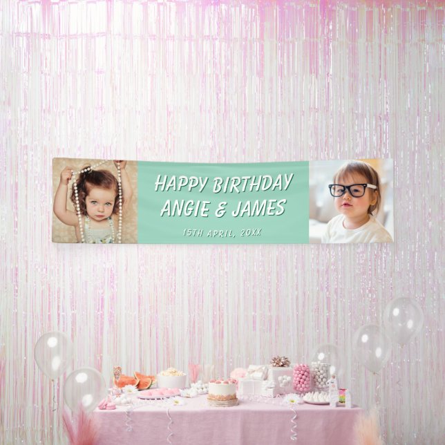 Twins Pair Birthday Celebration Decoration Banner (Party)