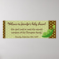 Twins Peas in a Pod Baby Shower Banner