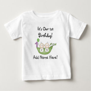 Twins Peas in Pod First Birthday Tshirt