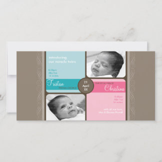 TWINS PHOTO BIRTH ANNOUNCEMENT :: cherished 1L