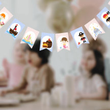 Twins Pirate Mermaids pink blue boy girl birthday