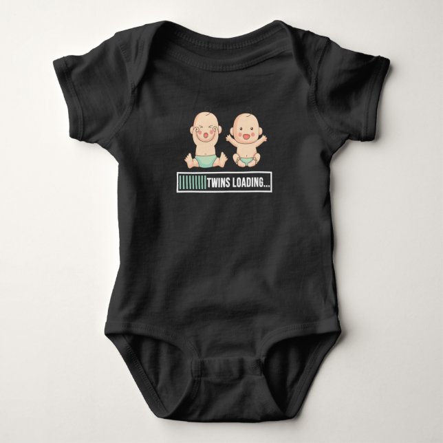Twins Pregnancy Announcement Baby Bodysuit (Front)