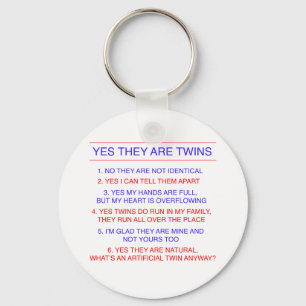 Twins Questions Fraternal Key Ring