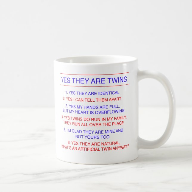 Twins Questions Identical Coffee Mug (Right)