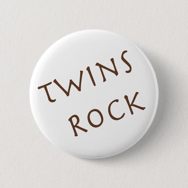 Twins Rock 6 Cm Round Badge (Front)