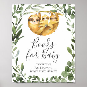 Twins Sloth Baby Shower Books For Baby Sign