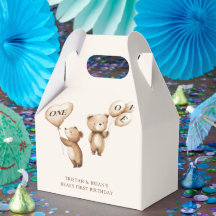 Twins Teddy Bear Balloons 1st Birthday