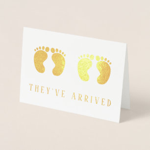 Twins They've Arrived Funny  Silver Foil Card