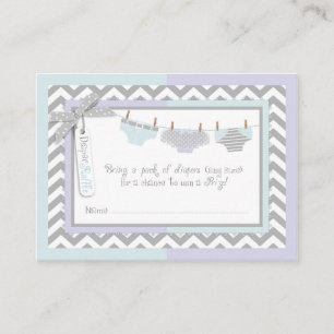 Twins Tie Tutu Diaper Raffle Ticket Enclosure Card